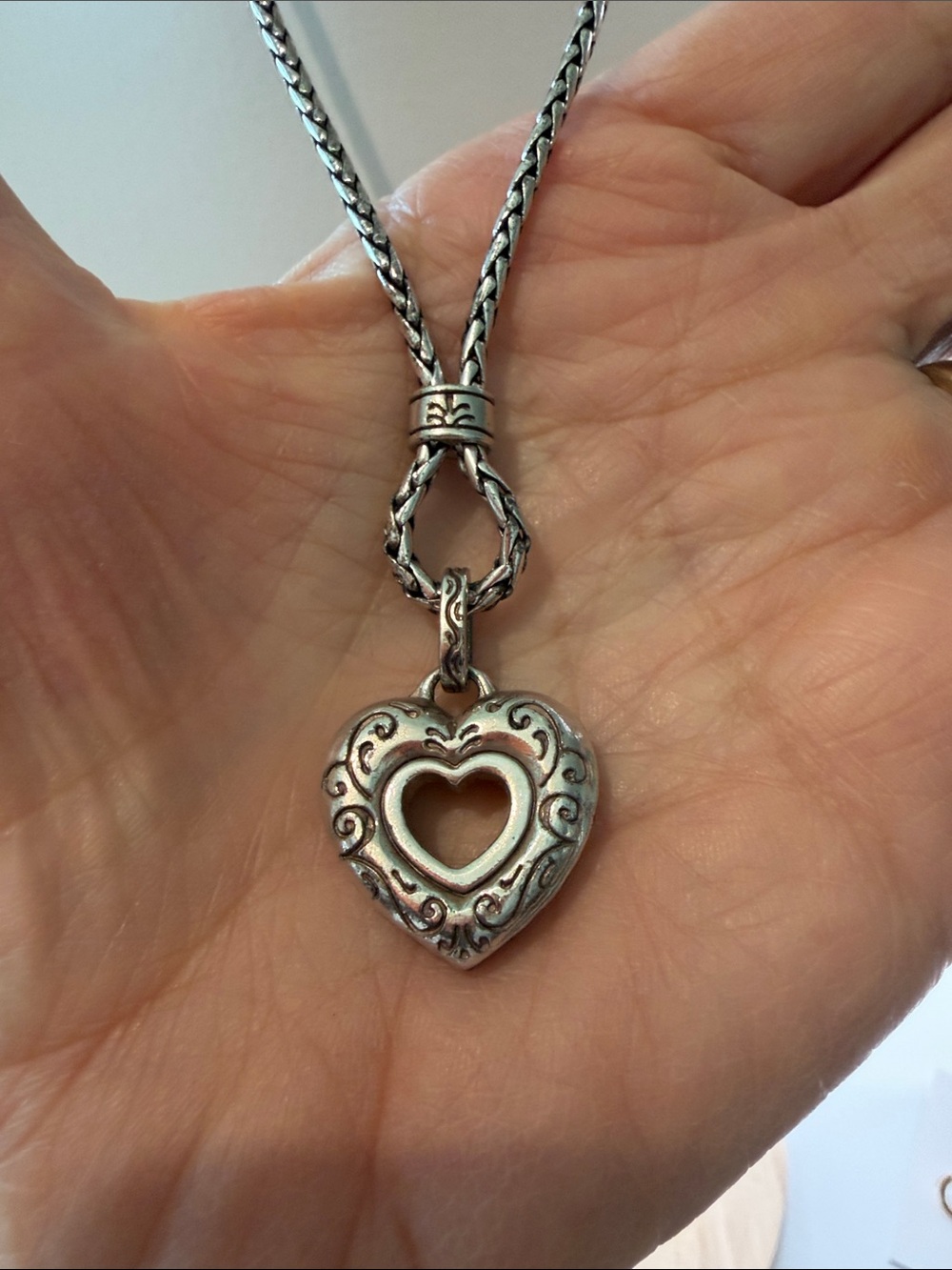 Brighton Contempo Two-Tone Reversible Heart Necklace JN5413 - Picture 4 of 6